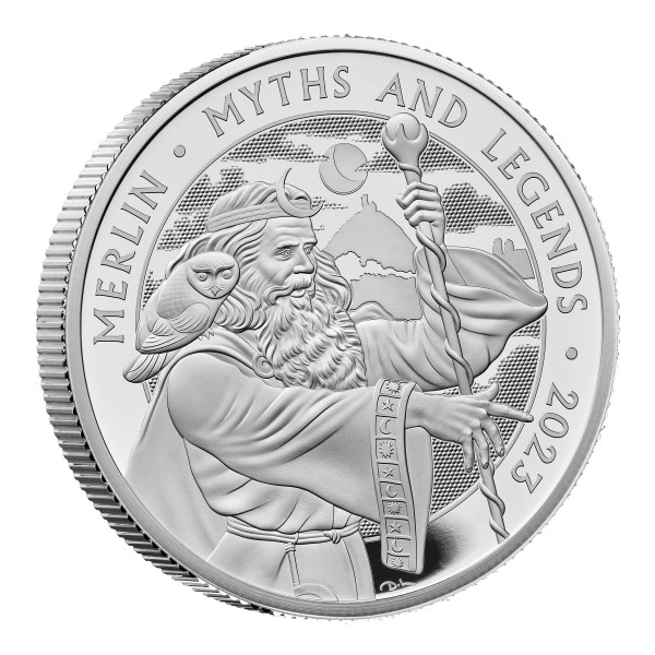 2 Unzen Silber Proof Myths & Legends - Merlin 5 £ United Kingdom 2023