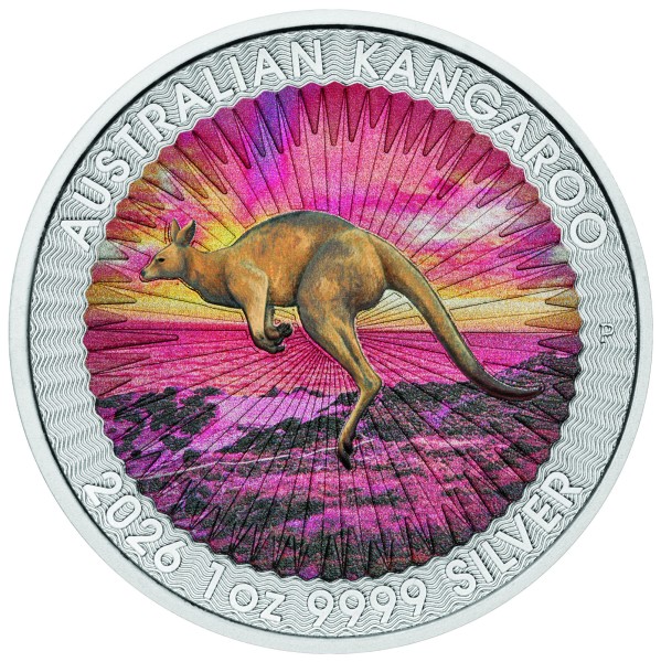 1 Unze Silber BU Farbig Sundowner - Red Kangaroo Australien 2026