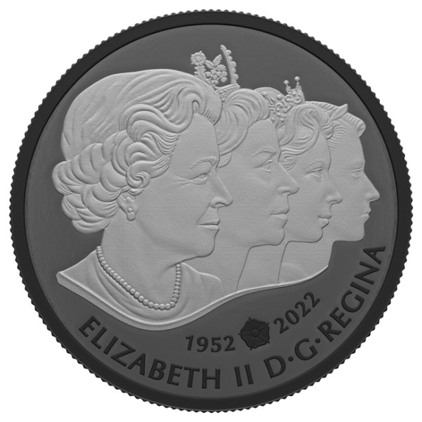 1 Unze Silber Matte Proof Queen Elizabeth II. Monogramm 20 CAD Kanada 2022