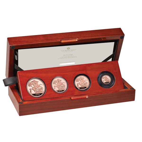 The Coronation of King Charles III Sovereign 2023 4-Coin Gold Proof Set UK 2023
