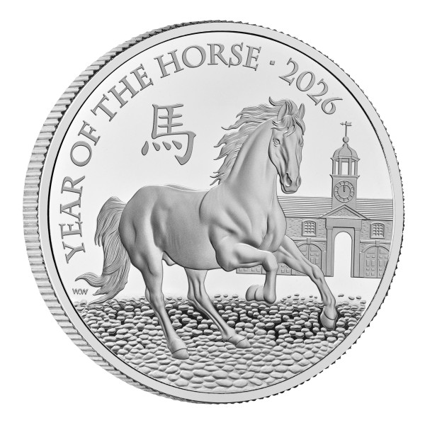1 Unze Silber Proof Jahr der Pferdes Lunar 2 £ United Kingdom 2026