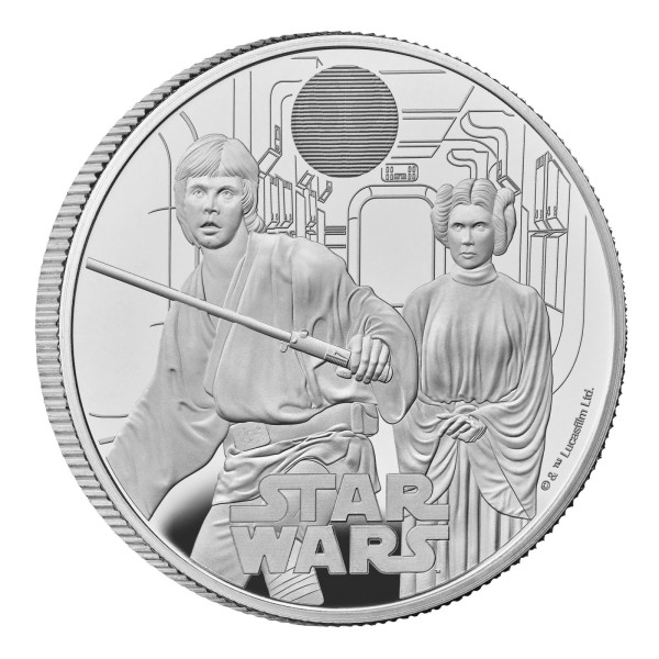 1 Unze Silber Proof Star Wars - Luke Skywalker und Prinzessin Leia £ 2 United Kingdom 2023 Münze Coin