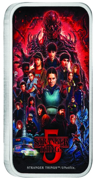 1 Unze Silber farbig Stranger Things Staffel 5 Rectangular 1 $ Tuvalu 2026