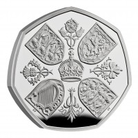 50 Pence Silver Proof Piedfrot Queen Elizabeth II Memorial United Kingdom 2022 Royal Mint 50 Pence Silver Proof Piedfrot Queen Elizabeth II Memorial United Kingdom 2022 Royal Mint