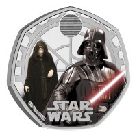 50 Pence Silber Proof Star Wars - Darth Vader and Emperor Palpatine United Kingdom 2023 Royal Mint 50 Pence Silber Proof Star Wars - Darth Vader and Emperor Palpatine United Kingdom 2023 Royal Mint