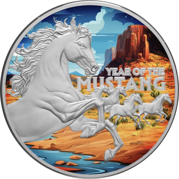 1 Unze Silber Proof American Lunar Series - Jahr des Mustangs 1 $ Niue Island 2026