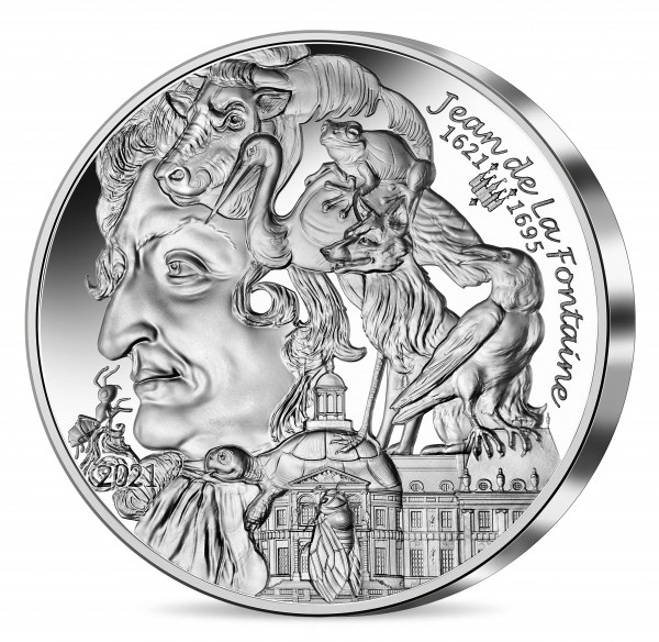 Jean de la Fontaine - Kunst des Schreibens - 20 Euro Silber Proof Frankreich 2021