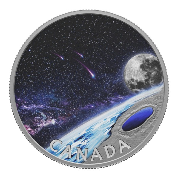 5 Unzen Silber Proof Pingualuit Krater: Crystal Eye of Nunavik 50 $ Kanada 2023