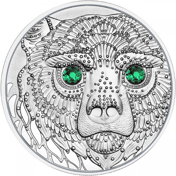 Bär - Amerika - Augen der Kontinente 20 Euro Silber Proof Österreich 2023