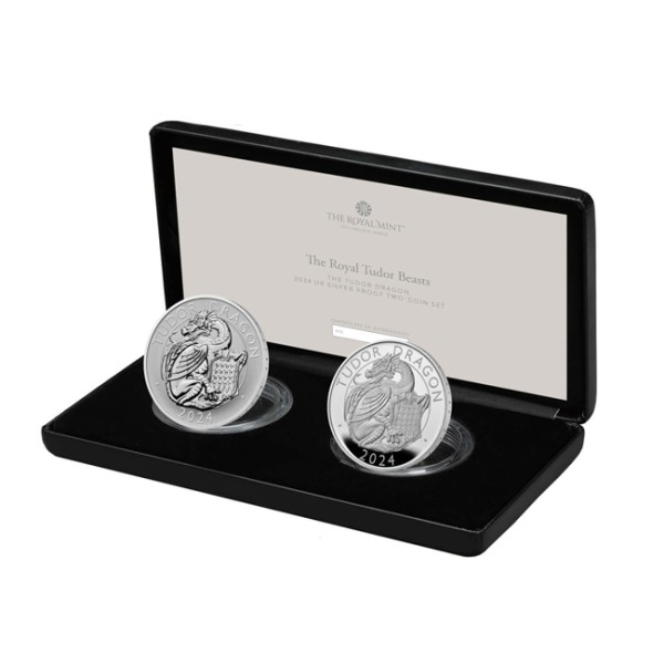 2 x 1 Unze Silber Proof - The Tudor Dragon - Two Coin Set - The Royal Tudor Beasts (6) 4 £ UK 2024