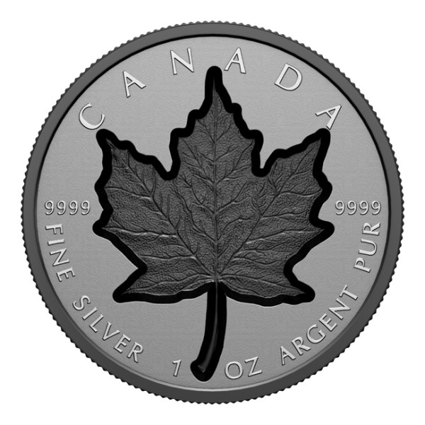 1 Ounce Silver Super Incuse Maple Leaf Black Rhodium 20 CAD Canada 2023