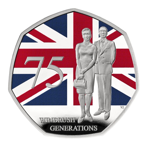 50 Pence Silber Proof 75 Years of the Windrush Generation United Kingdom 2023 Royal Mint