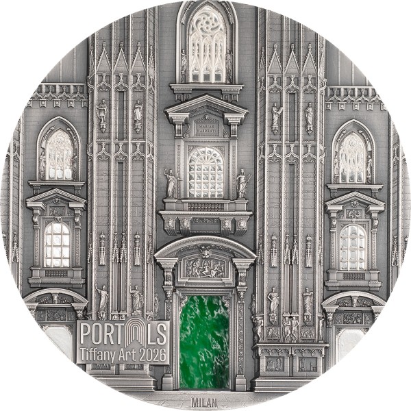 3 Unzen Silber Antique Finish Tiffany Art Portals – Milan & Prague 20$ Cook Islands 2026