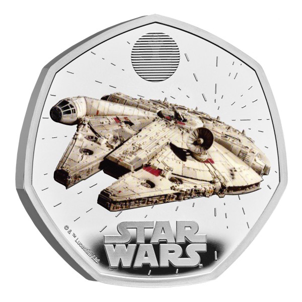 50 Pence Silver Proof Star Wars - Millennium Falcon UK 2024 Royal Mint