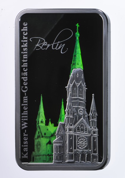 1 Unze Silber Proof Gedächtniskirche Berlin Hologramm 2 $ Solomon Islands 2017