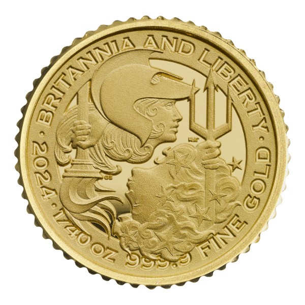 1/40 Oz Gold Proof Britannia und Liberty United Kingdom 2024