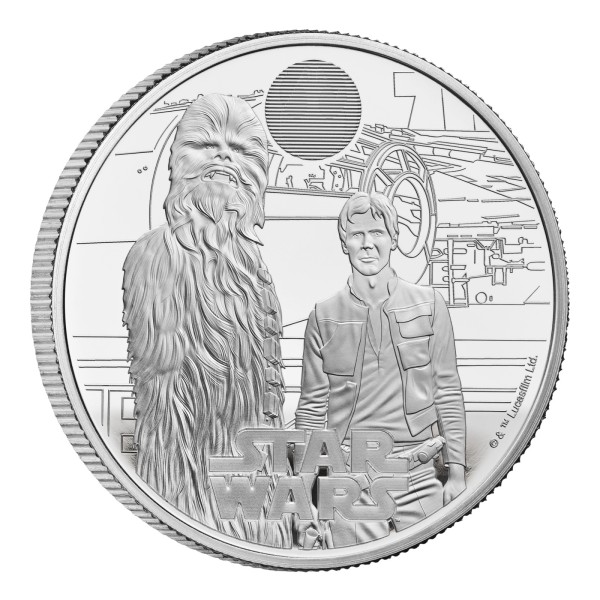 1 Unze Silber Proof Star Wars - Han Solo and Chewbacca £ 2 UK 2024