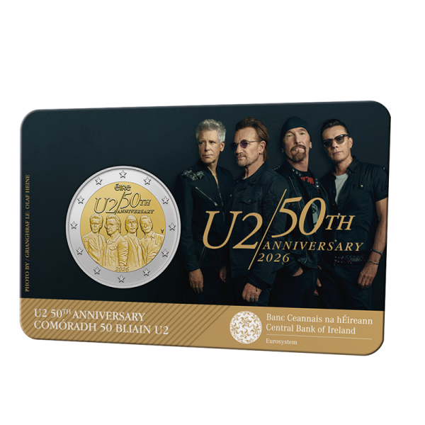 2 Euro BU Coincard - U2 - 50 Jahre Irland 2026