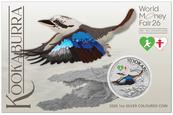 1 Unze Silber BU WMF Farbe Kookaburra Berlin World Money Fair 2026 Australien 