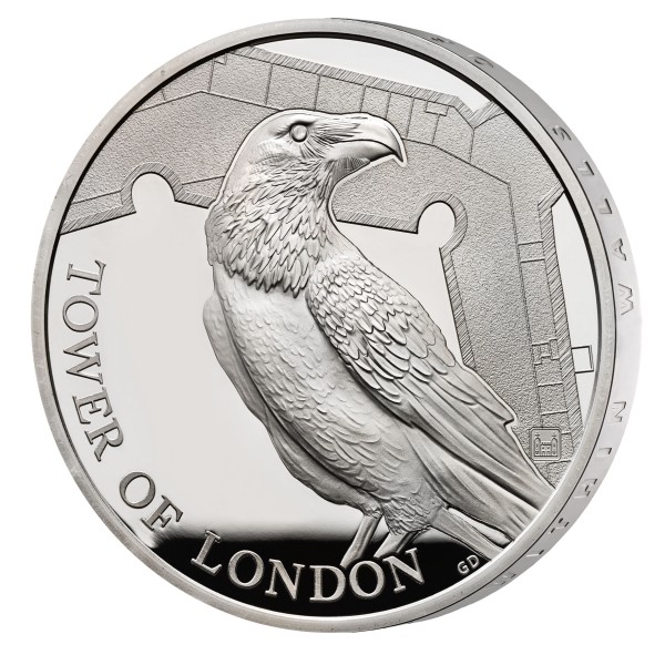 5 £ Silber Proof The Tower of London - Legend of the Ravens United Kingdom 2019