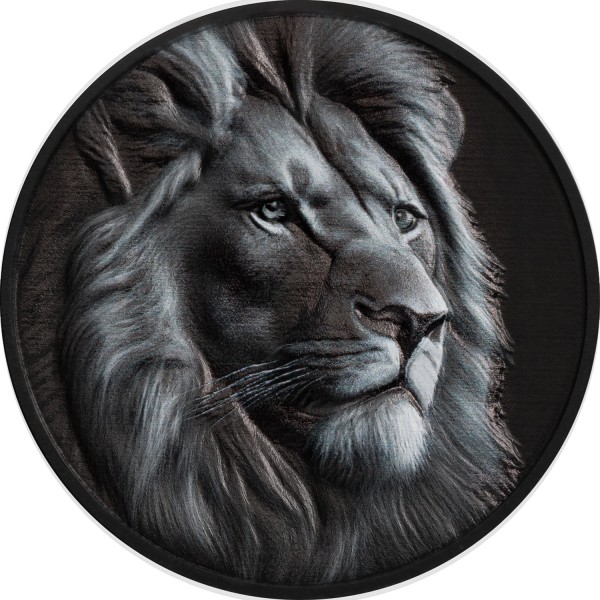 1 Unze Silber Obsidian Black Löwe - Black and White 5$ Cook Islands 2026