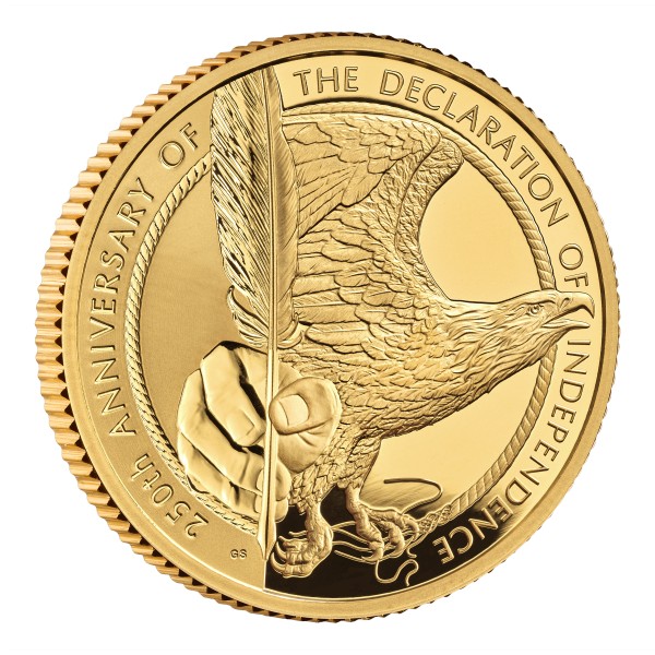 1/4 Oz Gold Proof Proof The 250th Anniversary of the American Declaration of Independence 25 £ Pounds UK 2026