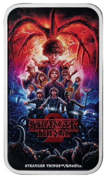 1 Unze Silber farbig Stranger Things Staffel 2 Rectangular 1 $ Tuvalu 2026