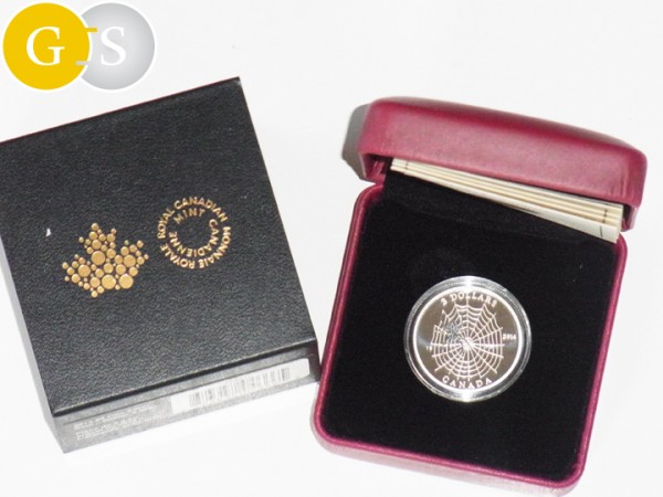 3 Dollar Silber Proof 1/4 Oz Animal Architects: Spider and Web Canada Kanada 2014 Spinne