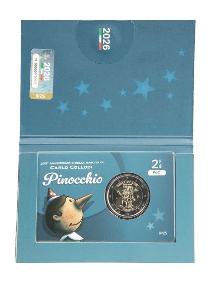 2 Euro BU Coincard Pinocchio 200 Jahre Geburt Carlo Collodi Italien 2026