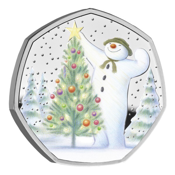 50 Pence Silber Proof Der Schneemann UK 2024