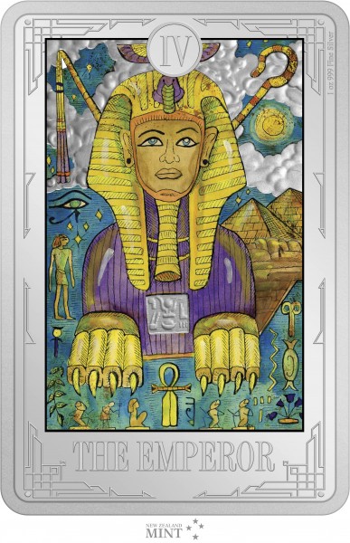 1 Unze Silber Proof Tarot Karten IV - Der Kaiser (5) 2$ Niue 2021