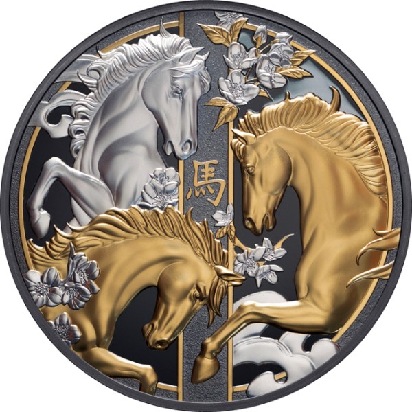 5 Unzen Silber Black Proof Lunar Horse 10$ Niue Island 2026
