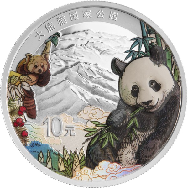30 Gramm Silber Proof Giant Panda - National Park 10 Yuan China 2023