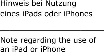Hinweis - iPad - iPhone