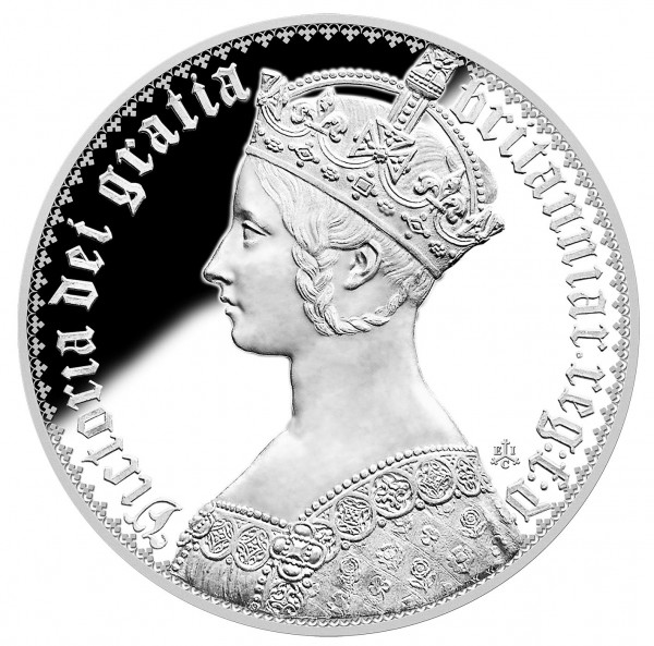 2 Unzen Silber Proof Gothic Crown Victoria Masterpiece 2 £ St. Helena 2022