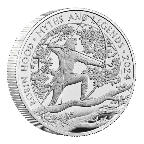 2 Unzen Silber Proof Myths & Legends - Robin Hood 5 £ United Kingdom 2023