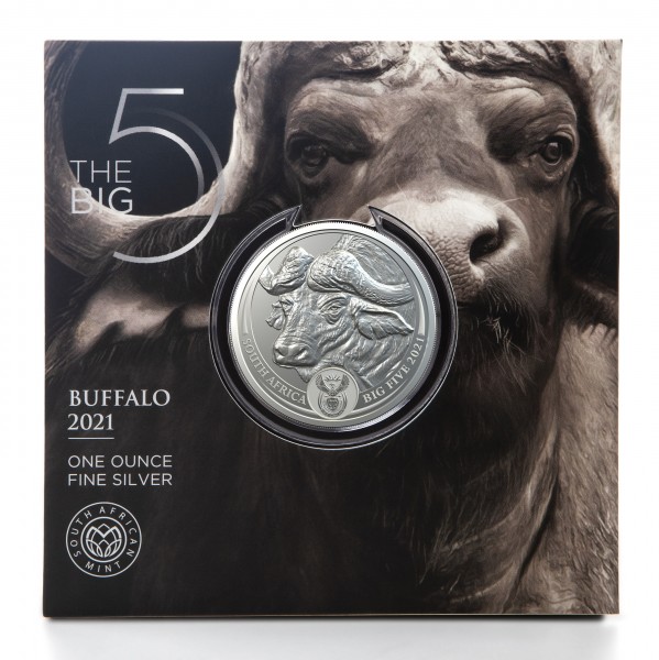 1 Ounce Silver BU Big Five Buffalo South Africa 2020