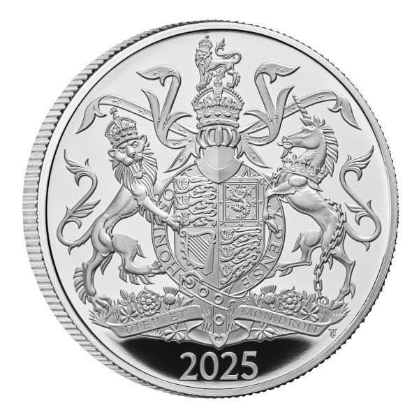  5 £ Silber Proof The Royal Arms of King Charles III United Kingdom 2025 Royal Mint