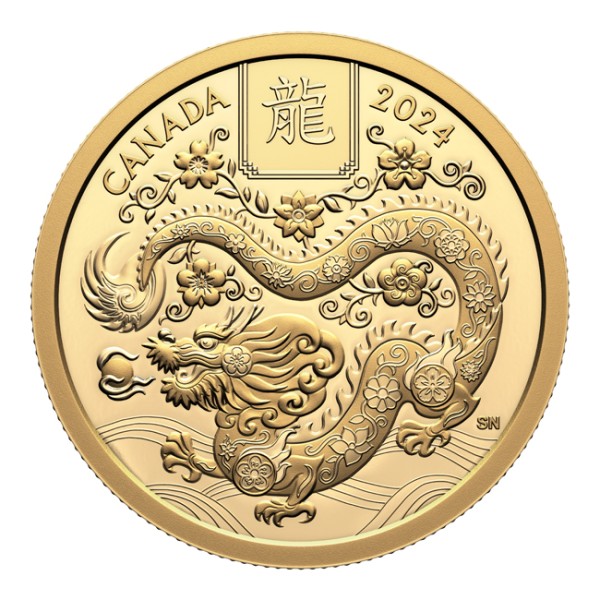 100 CAD Gold Proof Lunar Drache Kanada 2024