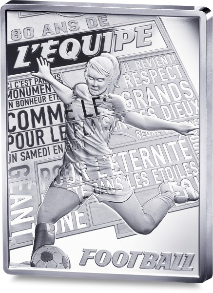 10 Euro Silber Proof 80 Jahre L'Equipe - Fussball Frankreich 2026