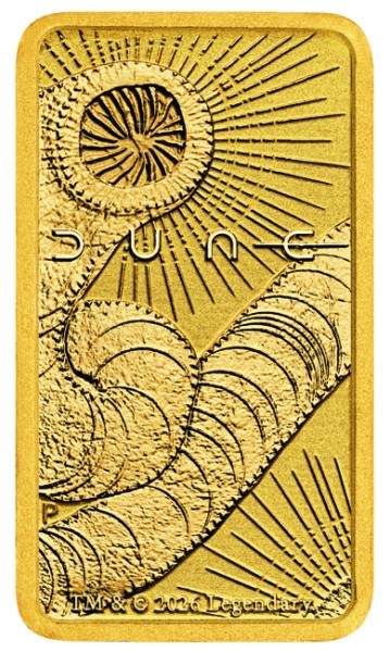 DUNE 1g Gold Minted Bar Perthmint