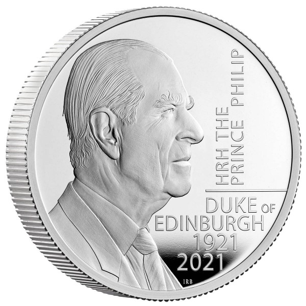 HRH The Prince Philip - Duke of Edinburgh 2 Ounce Silver Proof 5 £ United Kingdom 2021