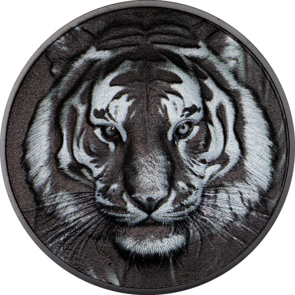 1 Unze Silber Obsidian Black Tiger - Black and White 5$ Cook Islands 2025