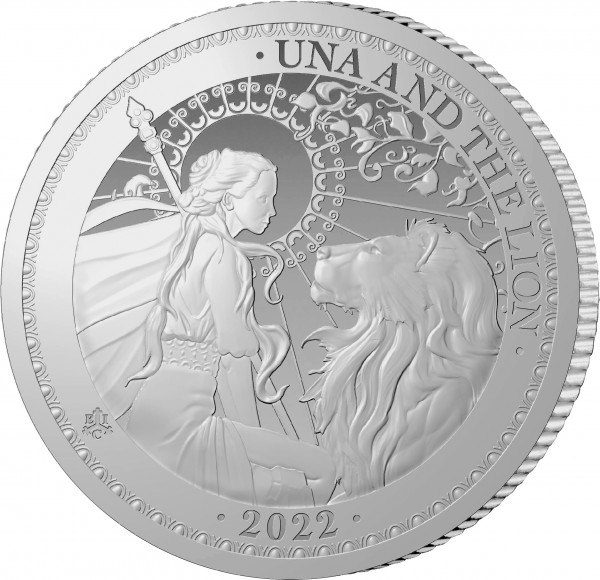 1 Ounce Silver Proof Una &amp; the Lion - 1 £ St. Helena 2022