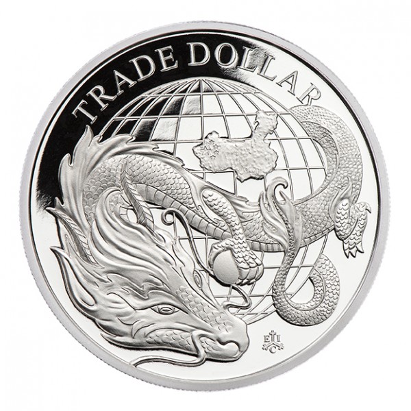 1 Unze Silber Proof Modern Chinese Trade Dollar - 1 £ St. Helena 2021