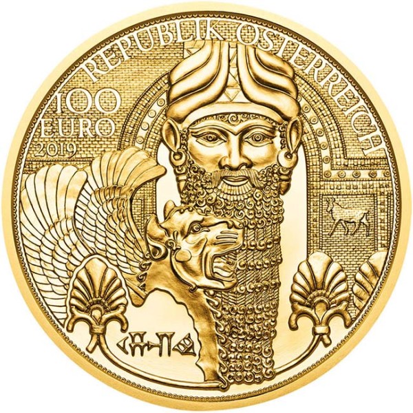 1/2 Oz Gold Proof Das Gold Mesopotamiens - Magie des Goldes 100 Euro Österreich 2019