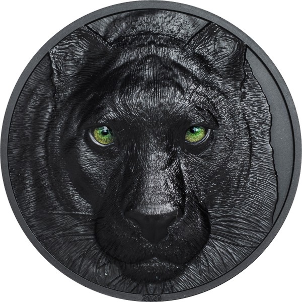 Black Panther - Hunters by Night - 2 Ounce Silver Obsidian Black 10$ Palau 2020
