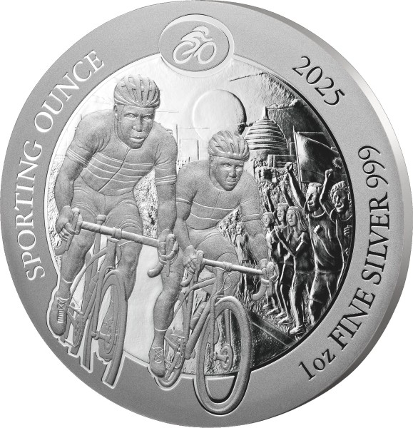 1 Unze Silber Reverse Proof Sporting Ounce Radsport Ruanda 2025