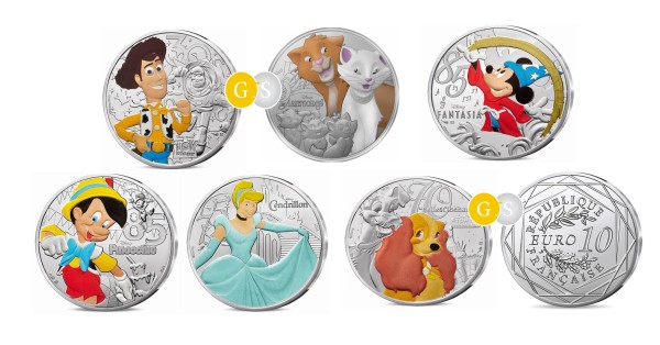 6 x 10 Euro Silber BU Disney Classics Blister Frankreich 2025