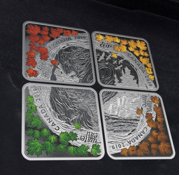 12 Dollar Silber Proof Four Elements Set Kanada 2019